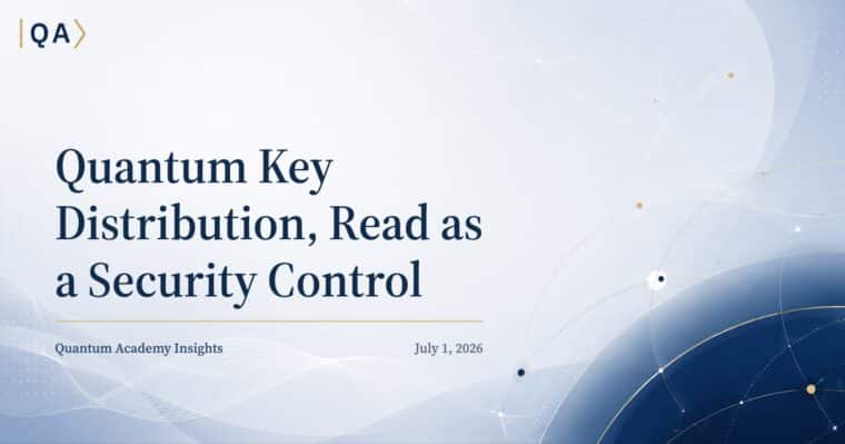 Quantum Key Distribution, Read as a Security Control