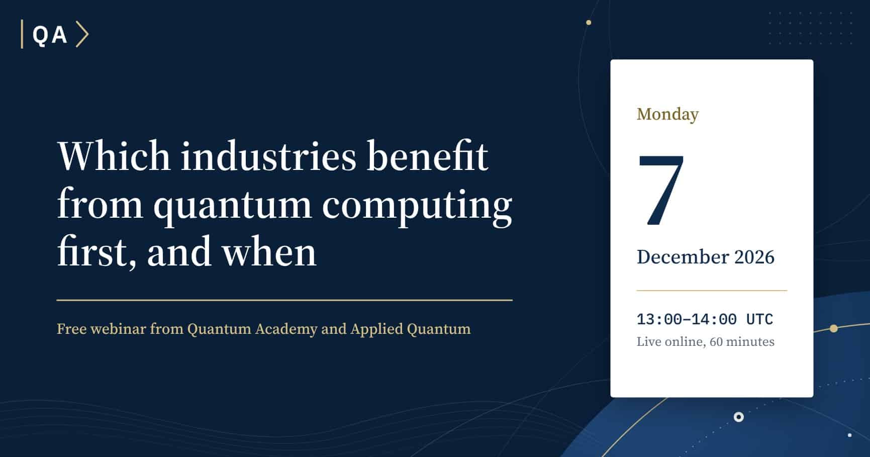 Quantum Academy & Applied Quantum Webinar - Quantum Utility Map